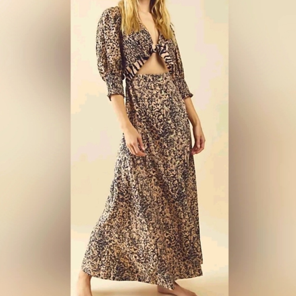 Free People Black and Tan Maxi Dress